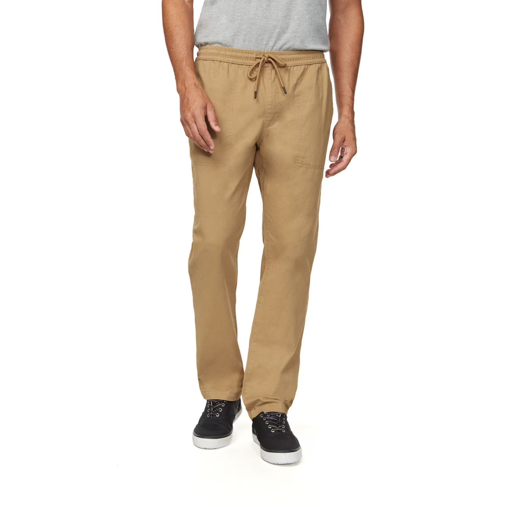 NWT Buffalo Jeans Mens Twill Pull On Pants XXL Khaki Elastic Waist Drawstring